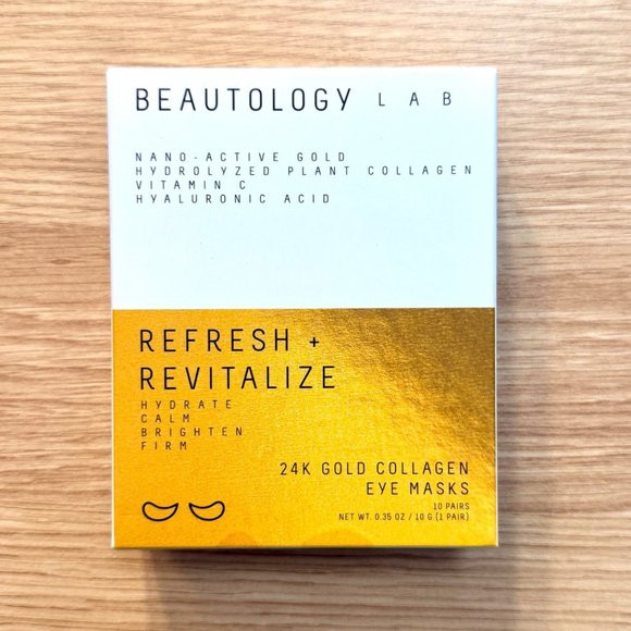 24K Gold Collagen Eye Masks Hydrate Calm Firm Skin Size 16 Pairs Beautology Lab - Picture 2 of 8